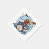 Goldendoodle Hund spielt Schlagzeug Serviette (Ecke)