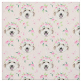 Goldendoodle-Hund-Unicorn-Blume Stoff (Muster)