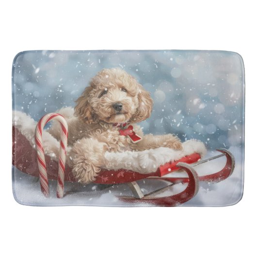 Goldendoodle Hund Weihnachten Badematte (Vorderseite)