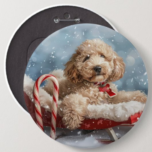 Goldendoodle Hund Weihnachten Button (Vorne & Hinten)