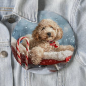 Goldendoodle Hund Weihnachten Button (Beispiel)