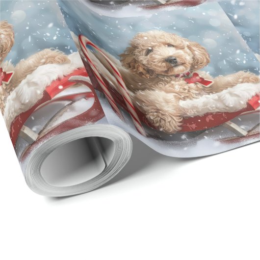 Goldendoodle Hund Weihnachten Geschenkpapier (Rolleneckpunkt)