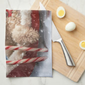 Goldendoodle Hund Weihnachten Geschirrtuch (Viertel Falte)