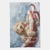Goldendoodle Hund Weihnachten Geschirrtuch (Vertikal)