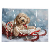 Goldendoodle Hund Weihnachten Große Geschenktüte (Rückseite)