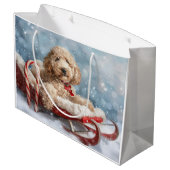 Goldendoodle Hund Weihnachten Große Geschenktüte (Rückseite Schrägansicht)