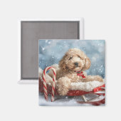 Goldendoodle Hund Weihnachten Magnet (Vorderseite/Rückseite)