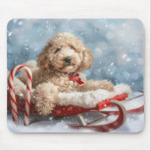 Goldendoodle Hund Weihnachten Mousepad (Vorne)