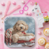 Goldendoodle Hund Weihnachten Pappteller (Party)