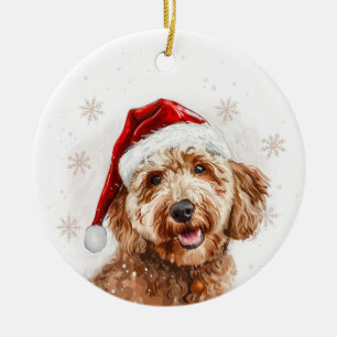 Goldendoodle-Hund Weihnachten Personalisiert Keramik Ornament