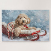 Goldendoodle Hund Weihnachten Puzzle (Horizontal)