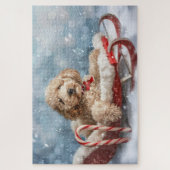 Goldendoodle Hund Weihnachten Puzzle (Vertikal)
