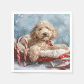 Goldendoodle Hund Weihnachten Serviette (Vorderseite)