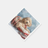 Goldendoodle Hund Weihnachten Serviette (Ecke)