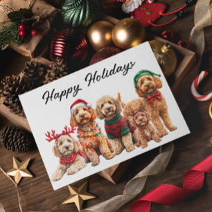 Goldendoodle-Hund Weihnachten Urlaub Karte