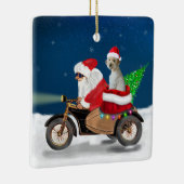 Goldendoodle Hund Weihnachten Weihnachtsmann Keramikornament (Rechts)