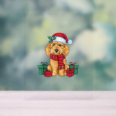 Goldendoodle Hund Weihnachtsfeier Santa Dog X Acrylschild (Neutral)