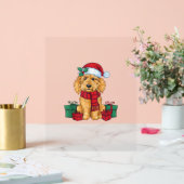 Goldendoodle Hund Weihnachtsfeier Santa Dog X Acrylschild (Hochzeit)