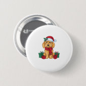 Goldendoodle Hund Weihnachtsfeier Santa Dog X Button (Vorne & Hinten)