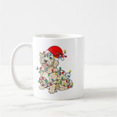 Goldendoodle Hund WeihnachtsLICHT Weihnachtsleute Kaffeetasse (Links)