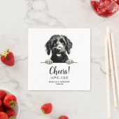 Goldendoodle Hund Zeichne Personalisierte Beizen Serviette (Beispiel)