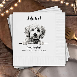 Goldendoodle Hund Zeichnend Personalisiert Ich tue Serviette