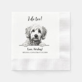 Goldendoodle Hund Zeichnend Personalisiert Ich tue Serviette (Vorderseite)