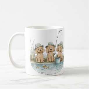 Goldendoodle Hunde angeln Kaffeetasse