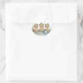 Goldendoodle Hunde Fischen Runder Aufkleber (Tasche)