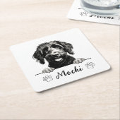 Goldendoodle Hunde Hand Zeichnend Personalisiert Rechteckiger Pappuntersetzer (angewinkelt)