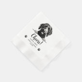 Goldendoodle Hunde Hand Zeichnend Personalisierte Serviette (Ecke)