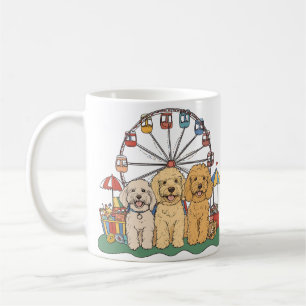 Goldendoodle Hunde im Karneval Kaffeetasse