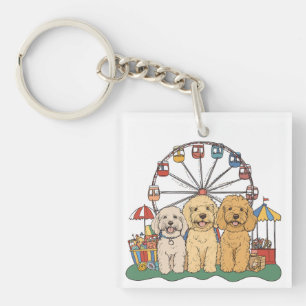 Goldendoodle Hunde im Karneval Schlüsselanhänger