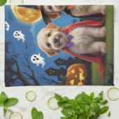 Goldendoodle Hunde Pumpkin Halloween Funny Geschirrtuch (Gefaltet)