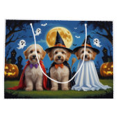 Goldendoodle Hunde Pumpkin Halloween Funny Große Geschenktüte (Rückseite)