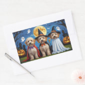 Goldendoodle Hunde Pumpkin Halloween Funny Rechteckiger Aufkleber (Umschlag)