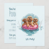 Goldendoodle Hunde Sommer Ananas Pool Float Einladung (Vorne/Hinten)