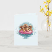 Goldendoodle Hunde Sommer Ananas Pool Float Karte (Gelbe Blume)