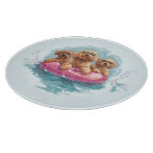 Goldendoodle Hunde Sommer Ananas Pool Float Schneidebrett (Ecke)