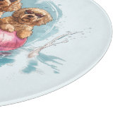 Goldendoodle Hunde Sommer Ananas Pool Float Schneidebrett (Ecke)