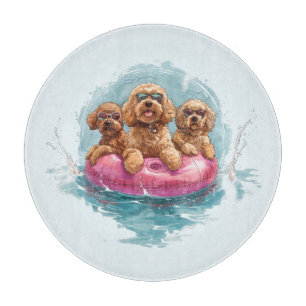 Goldendoodle Hunde Sommer Ananas Pool Float Schneidebrett