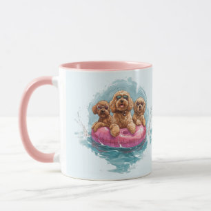 Goldendoodle Hunde Sommer Ananas Pool Float Tasse