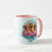 Goldendoodle Hunde Sommer Ananas Pool Float Tasse (VorderseiteRechts)
