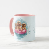 Goldendoodle Hunde Sommer Ananas Pool Float Tasse (Vorderseite Links)