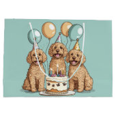 Goldendoodle Hunde zum Geburtstag Große Geschenktüte (Rückseite)