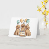 Goldendoodle Hunde zum Geburtstag Karte (Gelbe Blume)