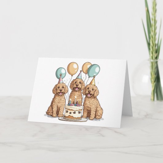 Goldendoodle Hunde zum Geburtstag Karte (Vorderseite)
