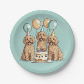 Goldendoodle Hunde zum Geburtstag Pappteller (Vorderseite)