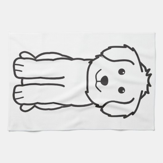 Goldendoodle HundeCartoon Küchentuch (Horizontal)