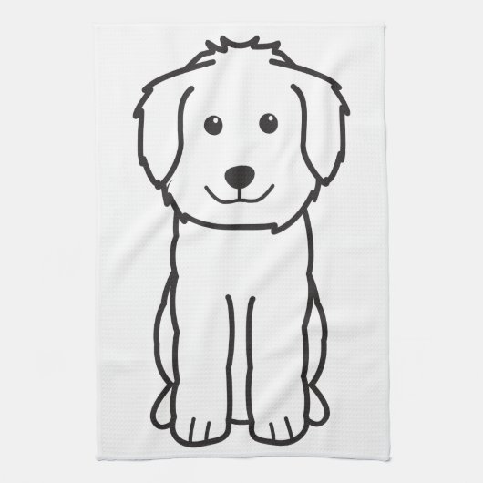 Goldendoodle HundeCartoon Küchentuch (Vertikal)